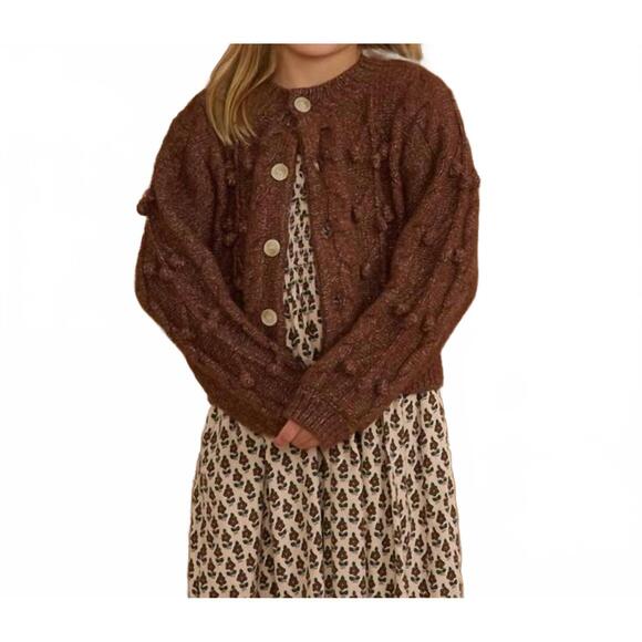 NEW RYLEE + CRU bobble cardigan in brown